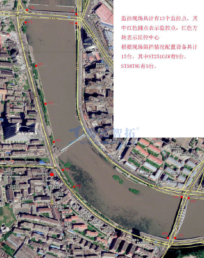 武烈河两岸无线监控布点 武烈河两岸无线监控布点